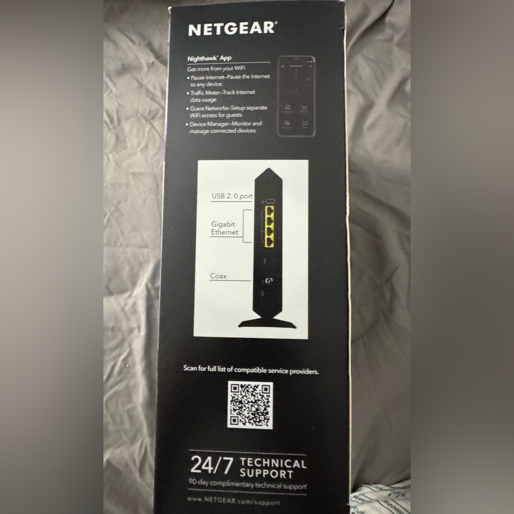 NETGEAR Nighthawk Black Modem Router Combo NIB - Picture 5 of 7